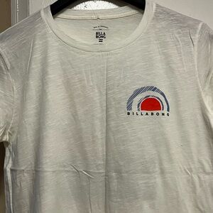 Billabong White Tee with Red and Blue Graphic